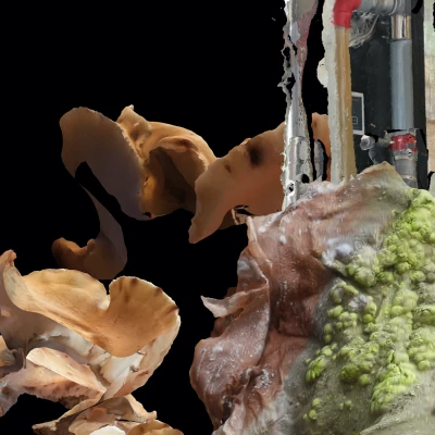 Detail: Flat Extractions,
Videoinstallation,
UV-Druck auf Polymerfolie